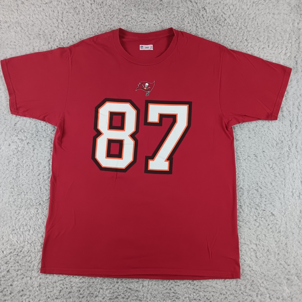 NFL Team Apparel Tampa Bay Buccaneers Rob Gronkowski 87 Red T-Shirt Mens Large